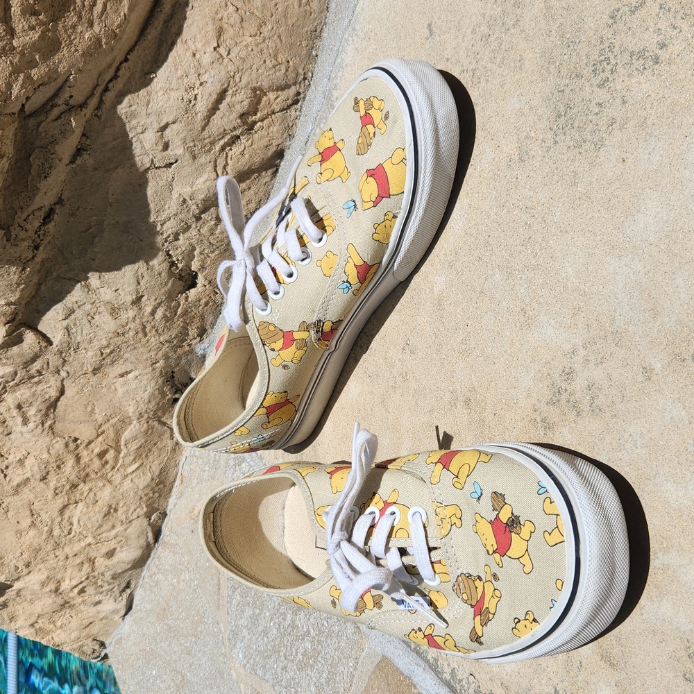 Vans Tan Sneakers with Cartoon Design